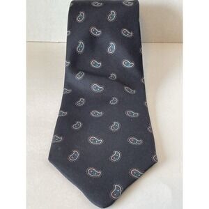 Robert Talbott Necktie 100% Silk Classic Design Fashion ‎ Black & Pasley USA